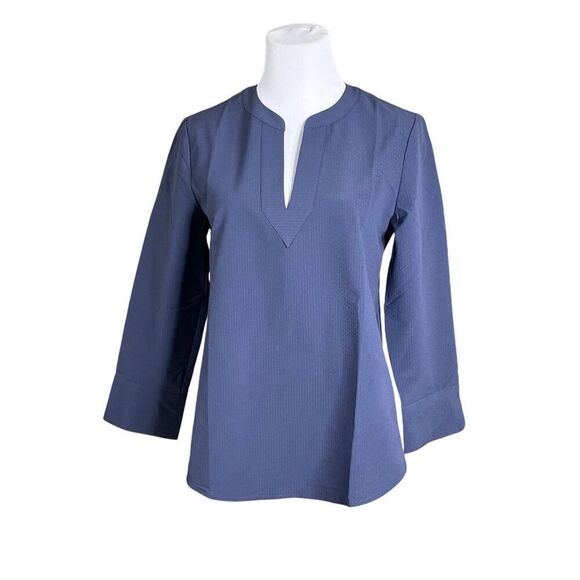 Vineyard Vines Performance Textured Tunic Top House Blue sz XS NWOT BOHO - Picture 1 of 10